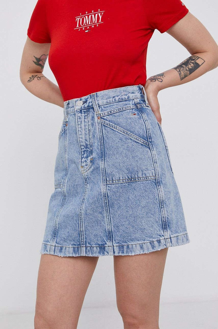 Tommy Jeans Fustă din bumbac denim - Pled.ro