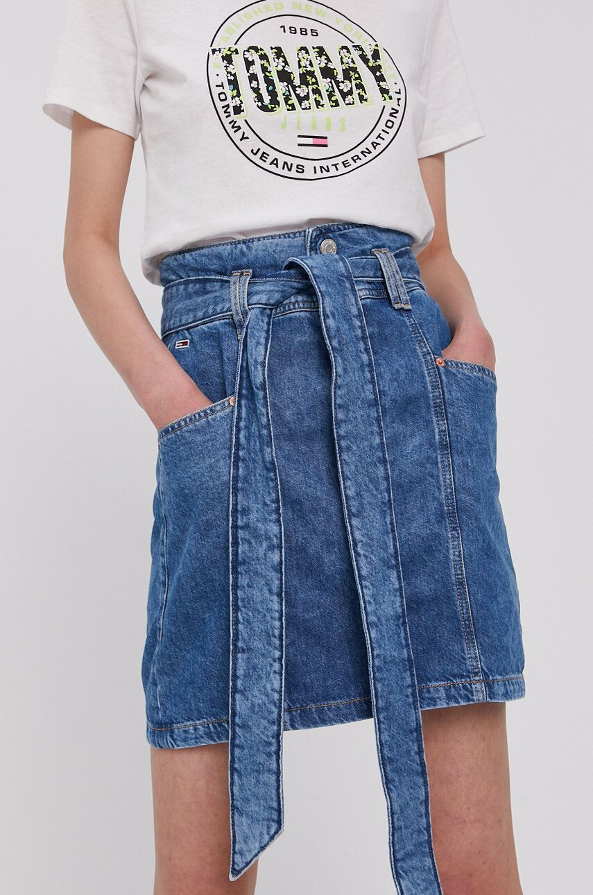 Tommy Jeans fusta jeans - Pled.ro