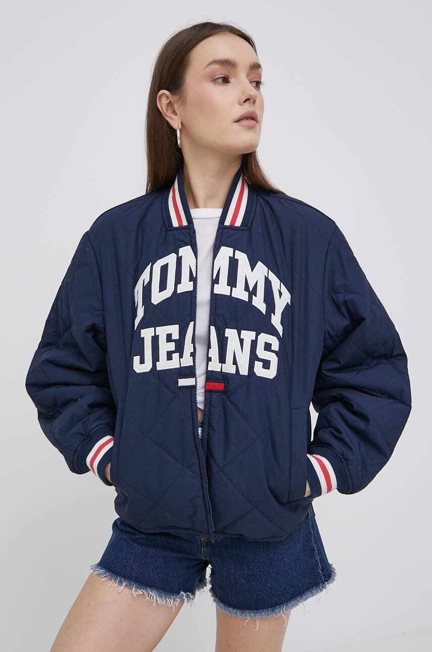 Tommy Jeans geaca femei culoarea albastru marin de tranzitie - Pled.ro