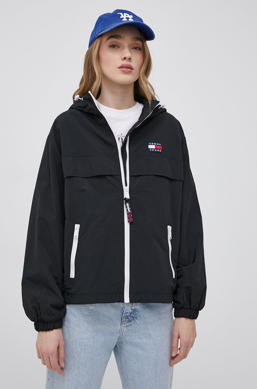 Tommy Jeans geaca femei culoarea negru de tranzitie - Pled.ro