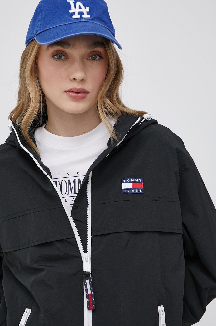 Tommy Jeans geaca femei culoarea negru de tranzitie - Pled.ro