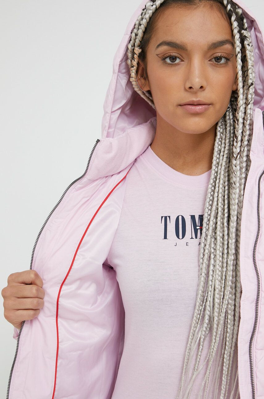 Tommy Jeans geaca femei culoarea violet de iarna - Pled.ro