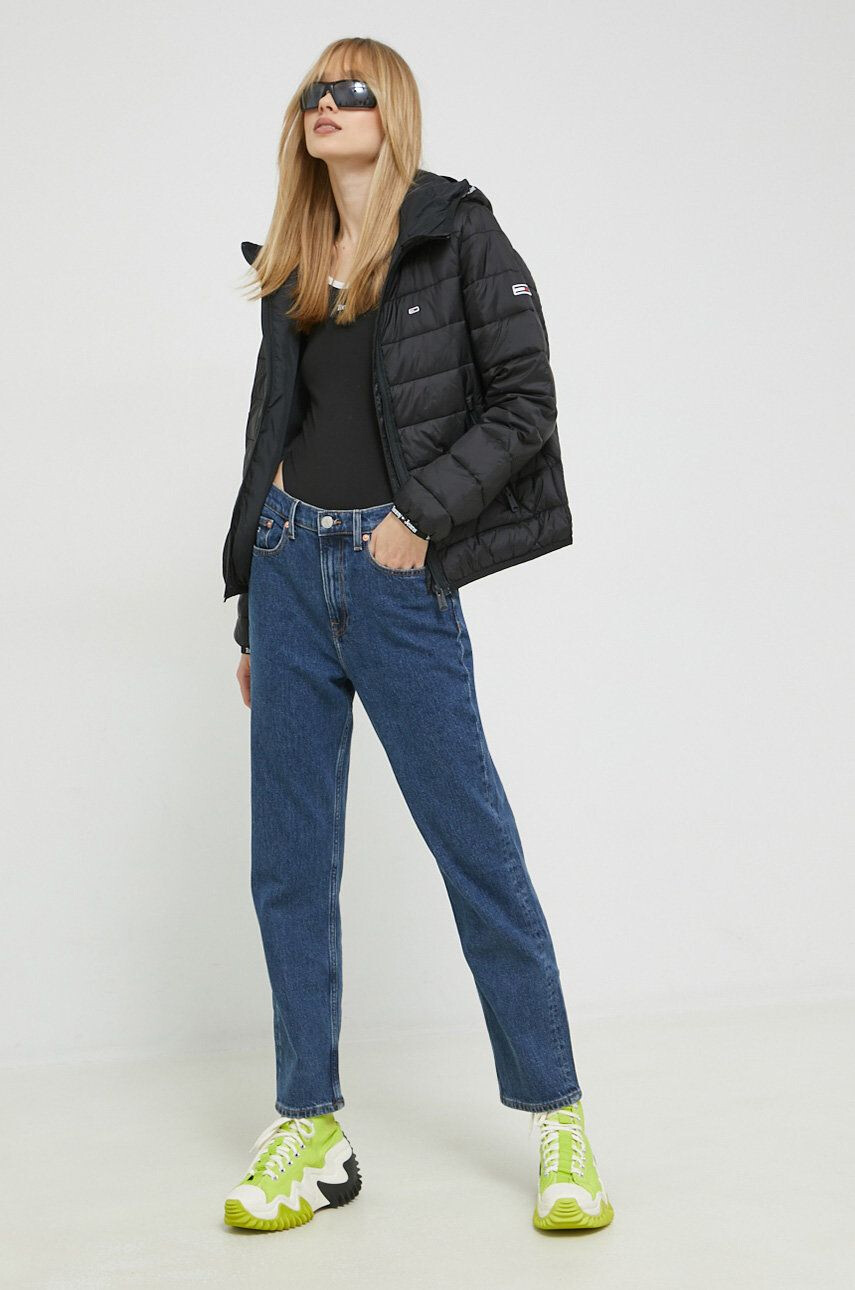 Tommy Jeans geaca femei culoarea negru de tranzitie - Pled.ro