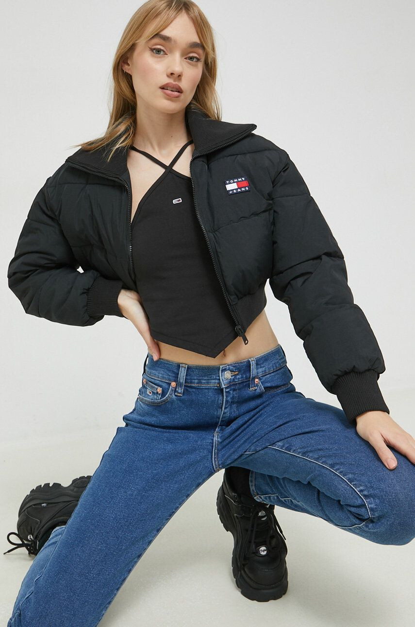 Tommy Jeans geaca femei culoarea negru de iarna - Pled.ro