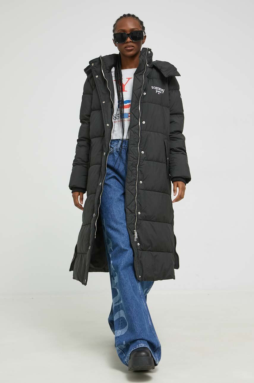 Tommy Jeans geaca femei culoarea rosu de tranzitie oversize - Pled.ro