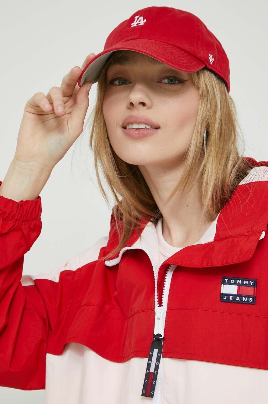 Tommy Jeans geaca femei culoarea rosu de tranzitie - Pled.ro