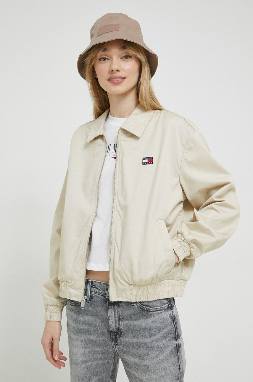 Tommy Jeans geaca femei culoarea bej de tranzitie - Pled.ro