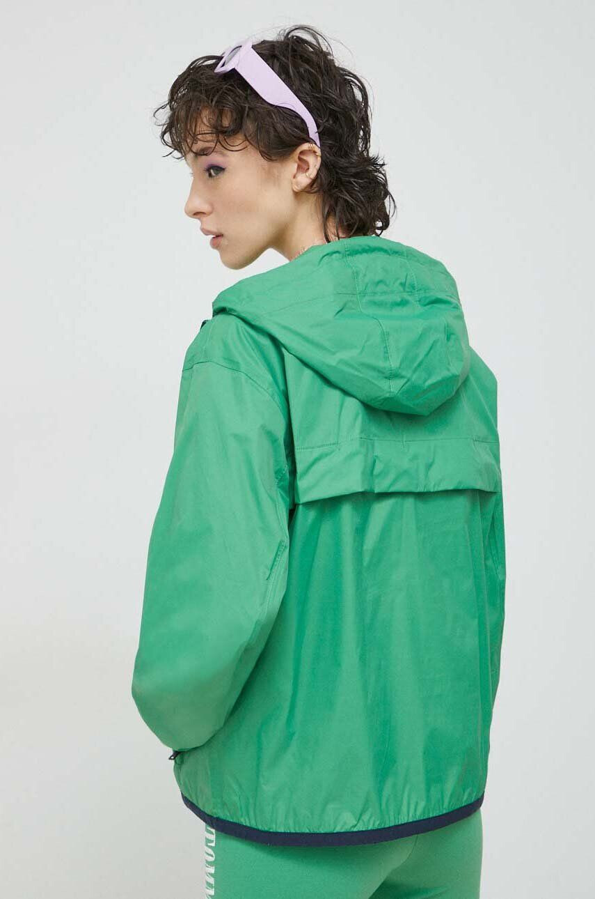 Tommy Jeans geaca femei culoarea verde de tranzitie oversize - Pled.ro