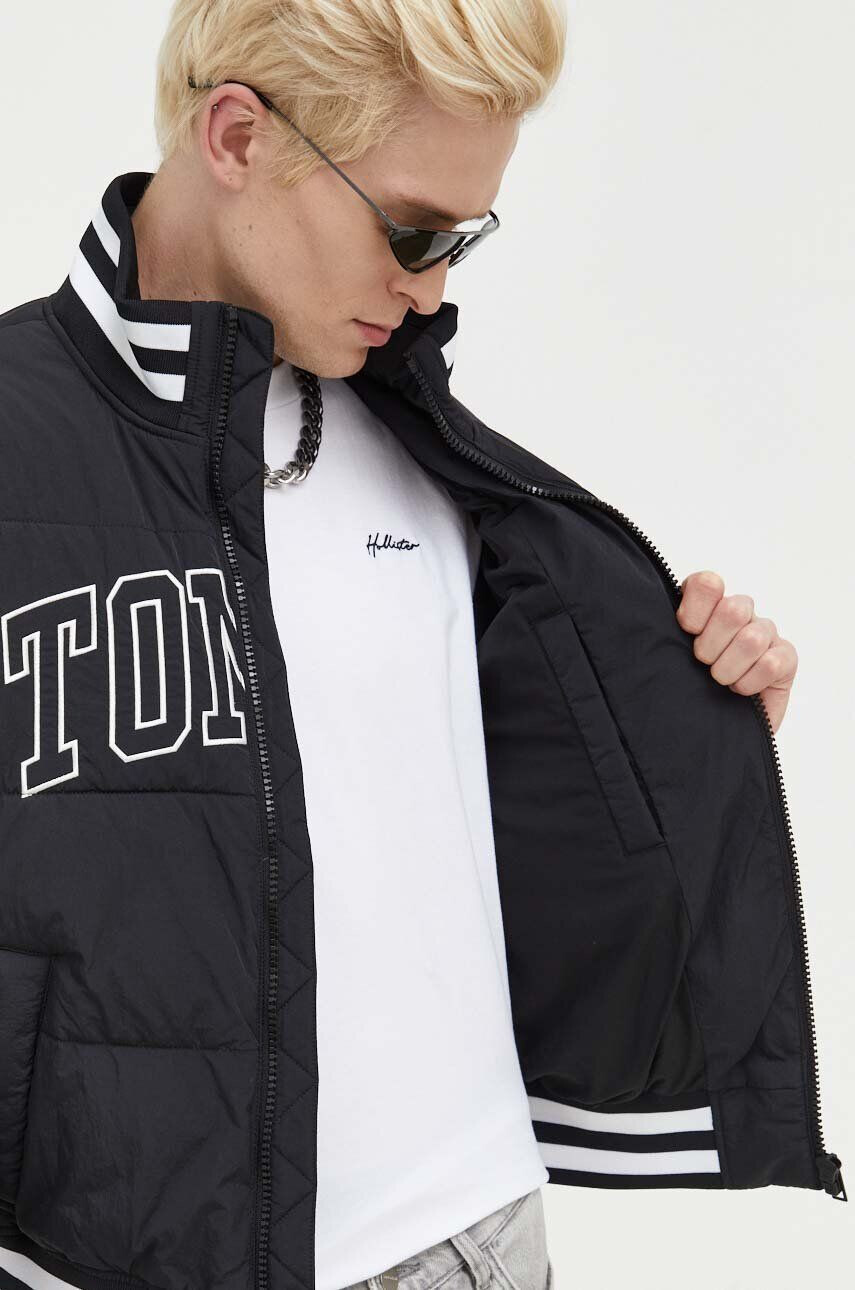 Tommy Jeans geaca bomber barbati culoarea negru de tranzitie - Pled.ro