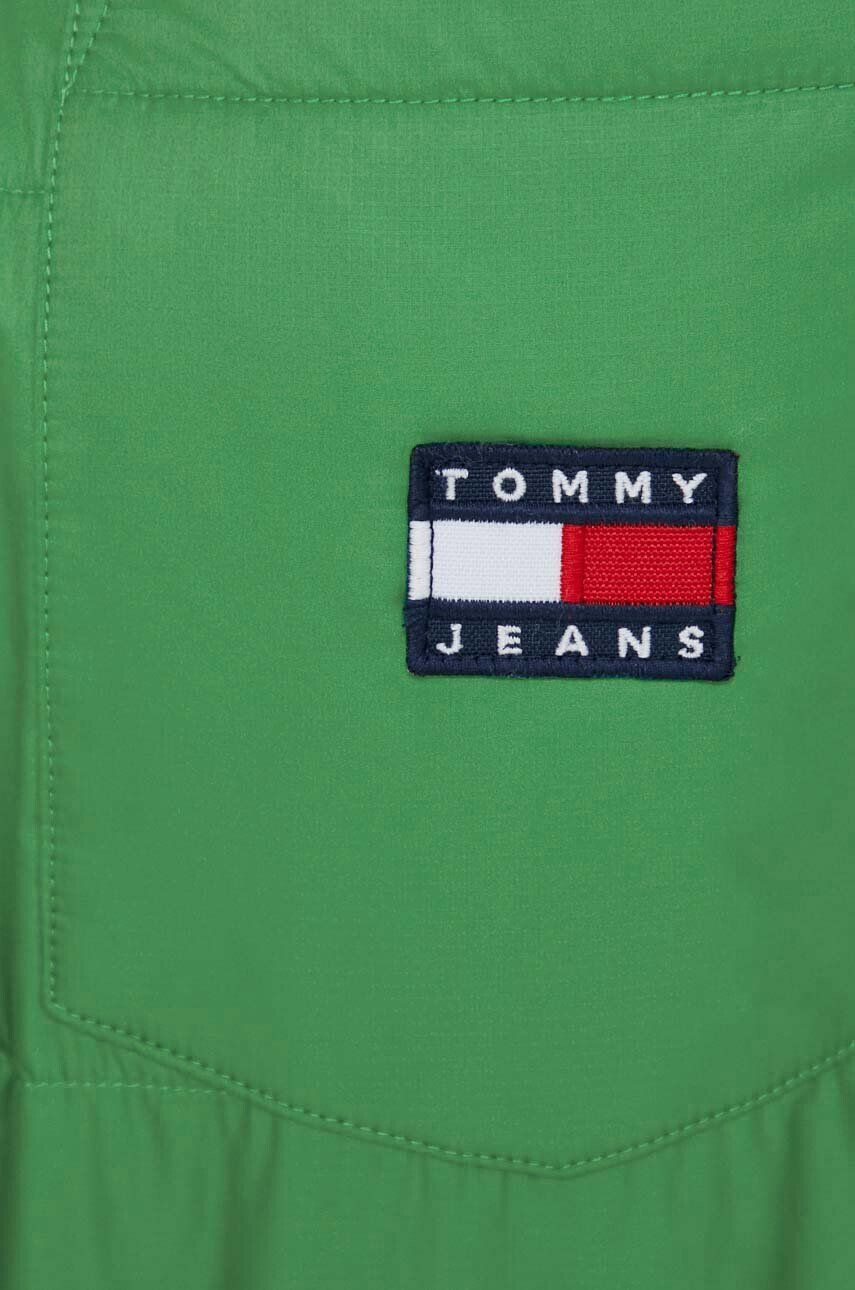 Tommy Jeans geacă reversibilă femei culoarea verde de tranzitie oversize - Pled.ro