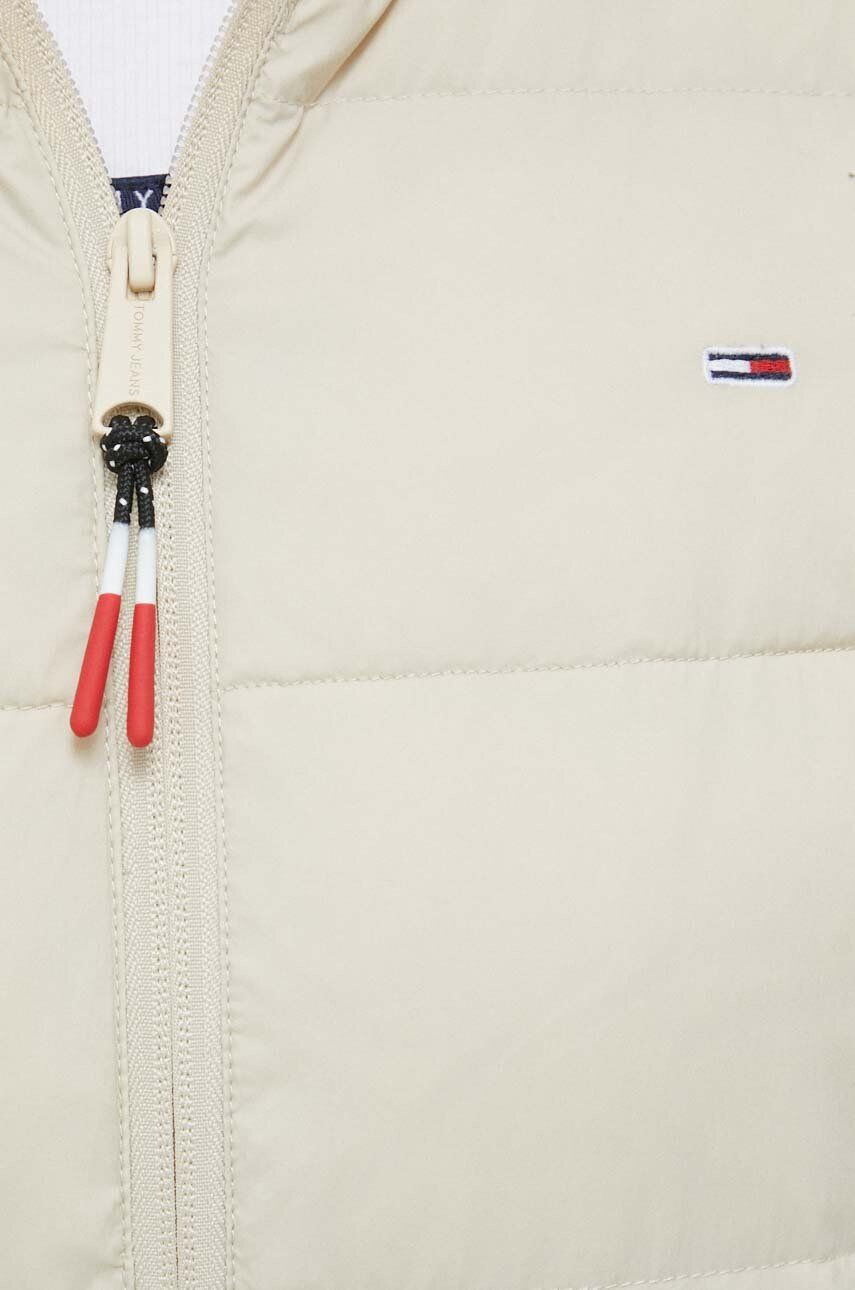 Tommy Jeans geaca de puf femei culoarea bej de tranzitie - Pled.ro