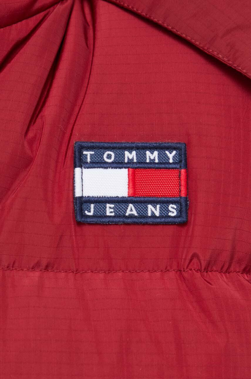 Tommy Jeans geaca de puf femei culoarea bordo de iarna - Pled.ro