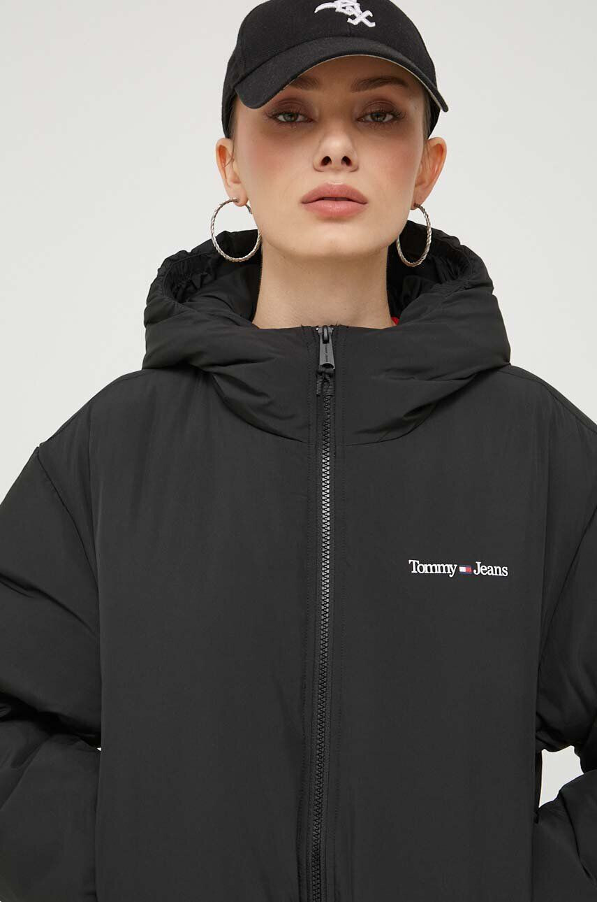 Tommy Jeans geaca de puf femei culoarea negru de iarna - Pled.ro