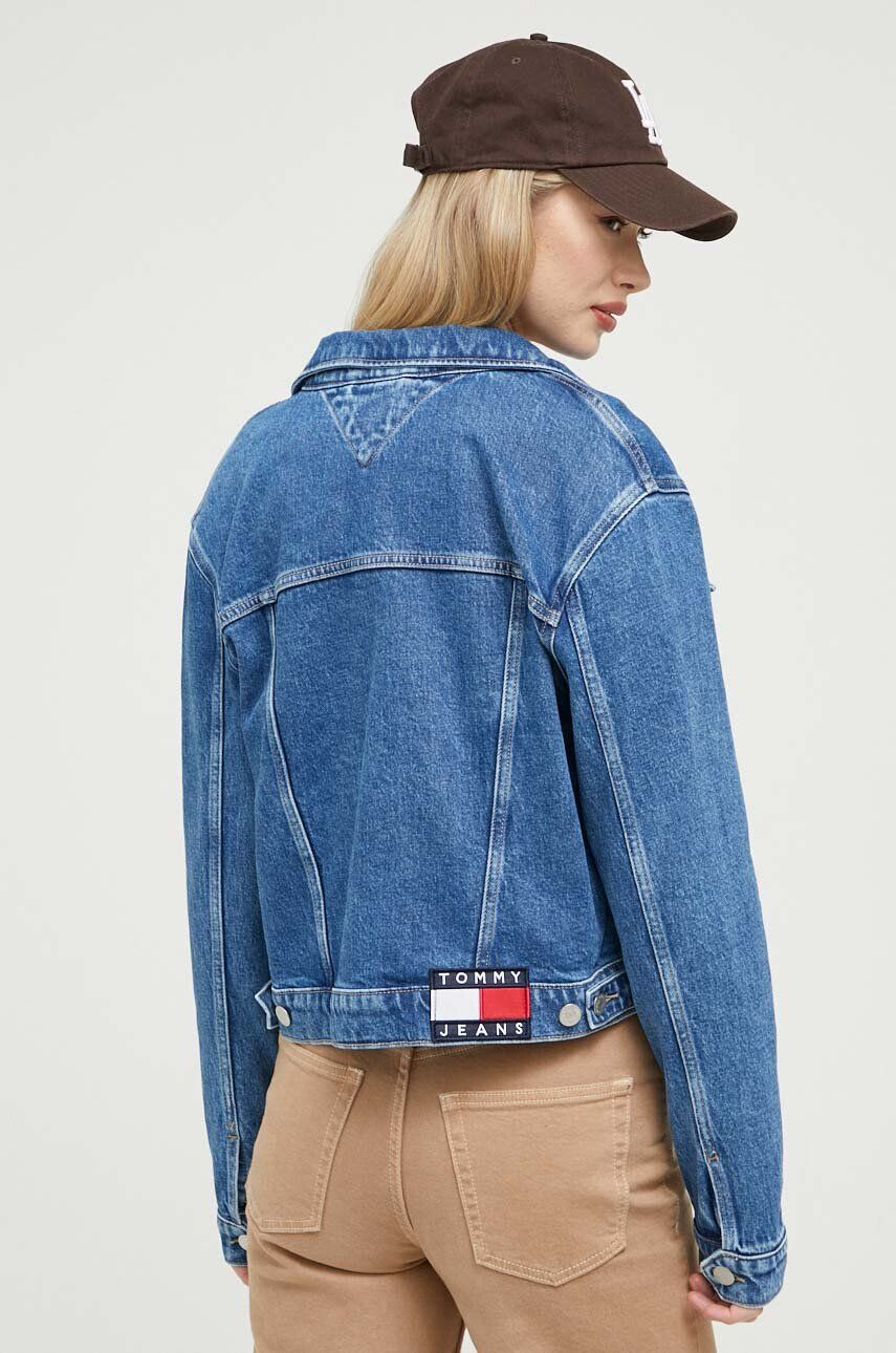 Tommy Jeans geaca jeans femei culoarea albastru marin de tranzitie - Pled.ro