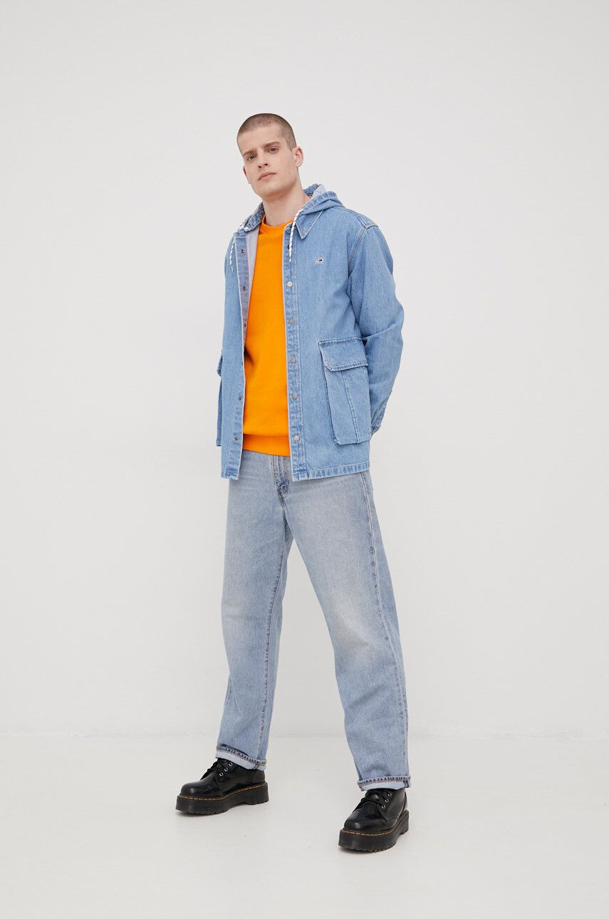 Tommy Jeans geaca jeans barbati de tranzitie oversize - Pled.ro