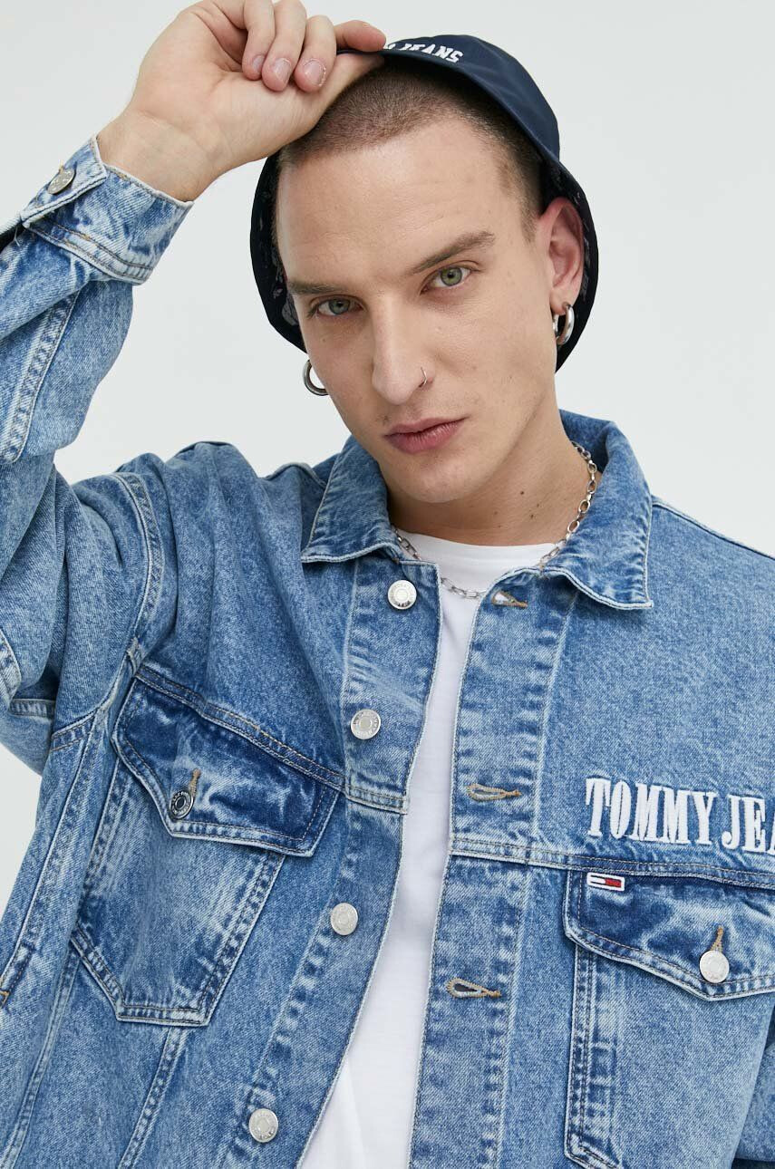 Tommy Jeans geaca jeans barbati de tranzitie oversize - Pled.ro