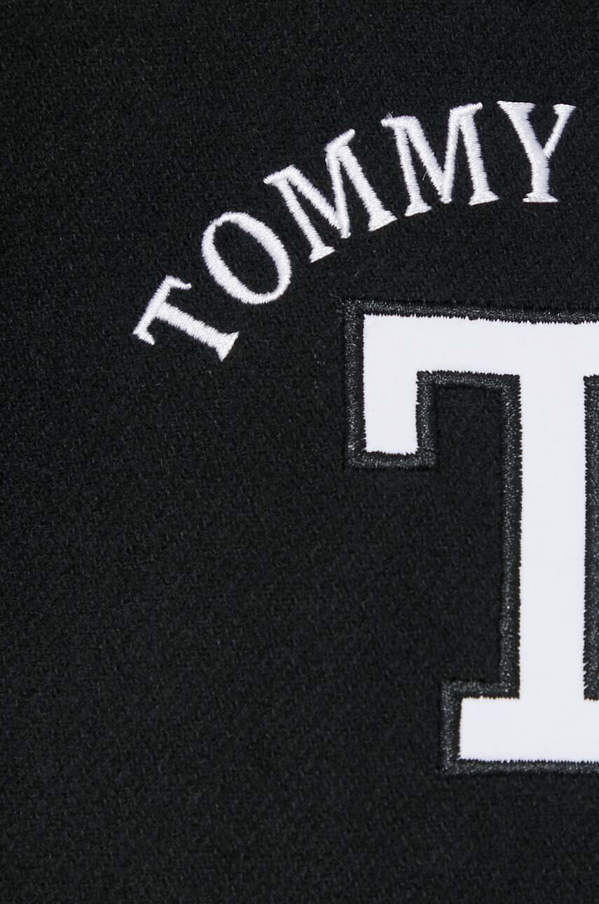 Tommy Jeans jacheta bomber din amestec de lana culoarea negru de tranzitie - Pled.ro