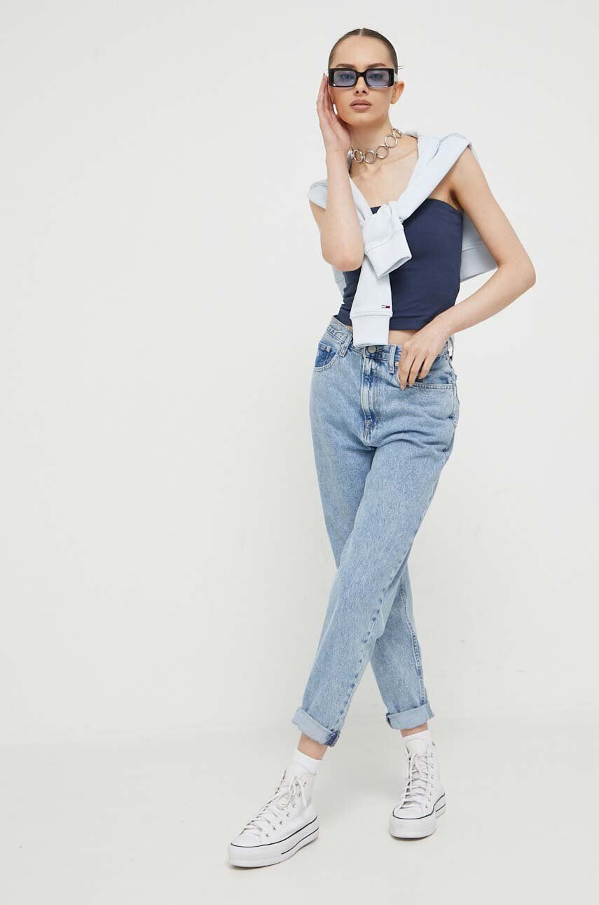 Tommy Jeans jeansi Mom Jean femei high waist - Pled.ro