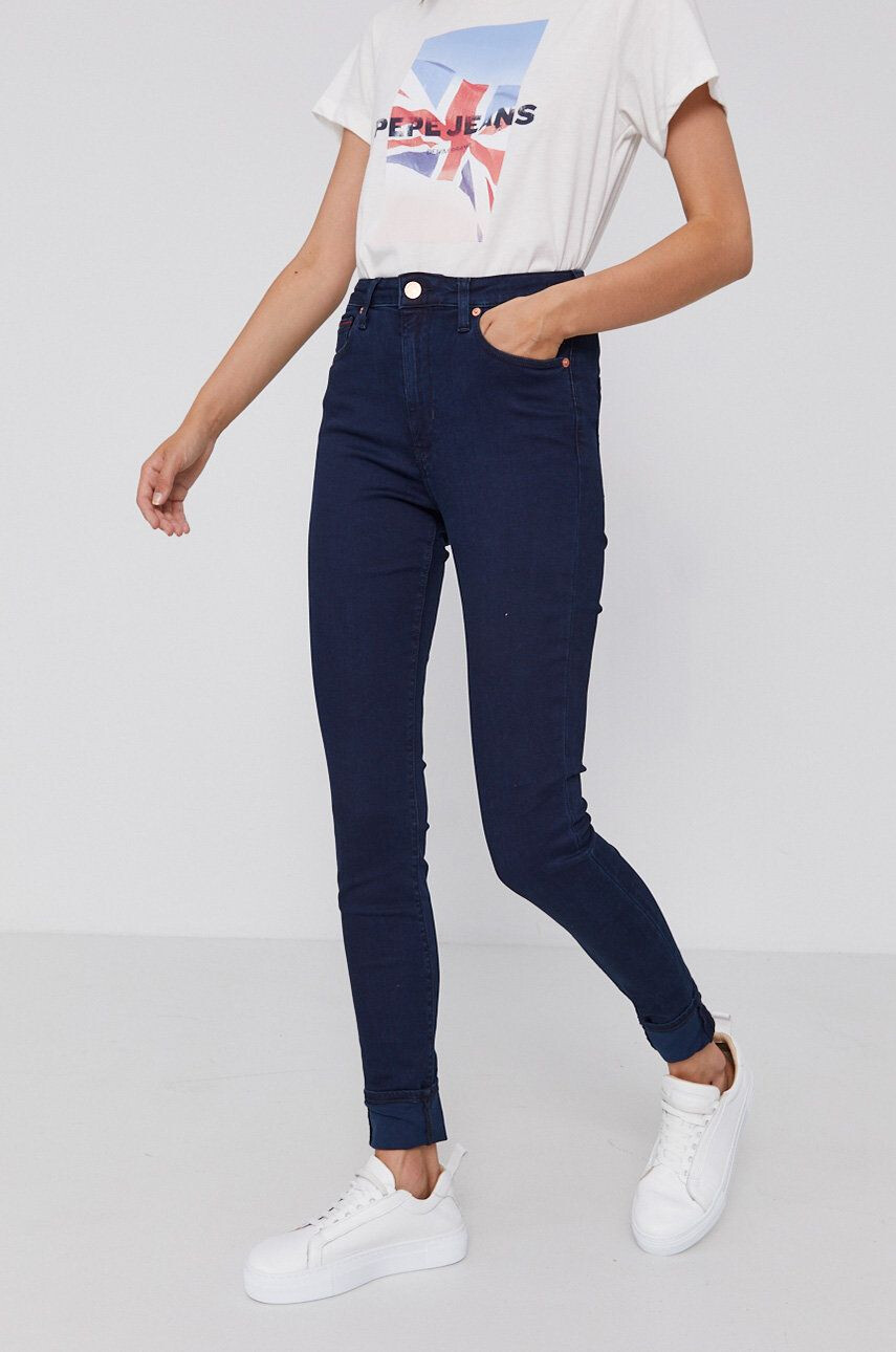 Tommy Jeans jeansi Sylvia femei culoarea albastru marin - Pled.ro