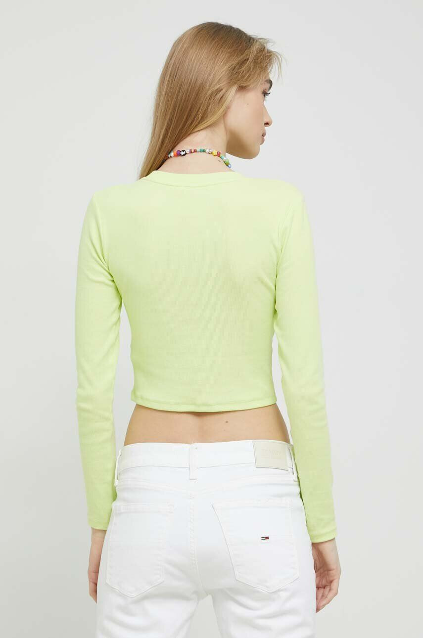 Tommy Jeans longsleeve femei culoarea verde - Pled.ro