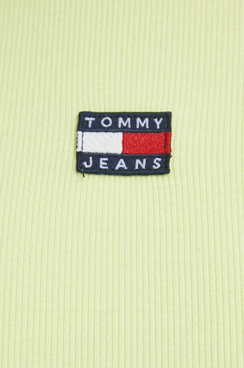 Tommy Jeans longsleeve femei culoarea verde - Pled.ro