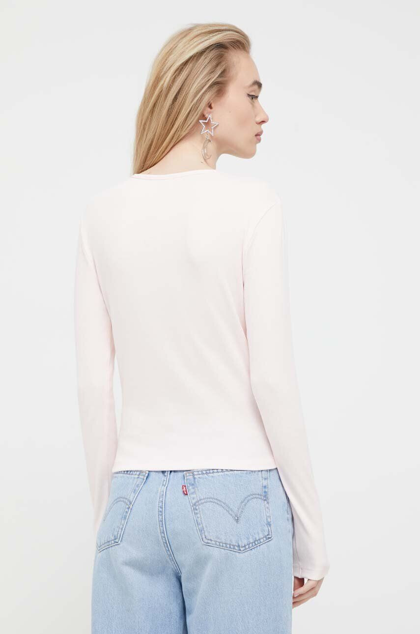 Tommy Jeans longsleeve femei culoarea roz - Pled.ro