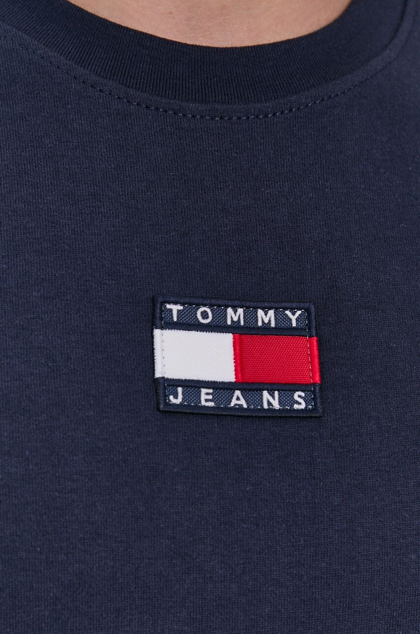 Tommy Jeans Longsleeve bărbați culoarea albastru marin cu imprimeu - Pled.ro