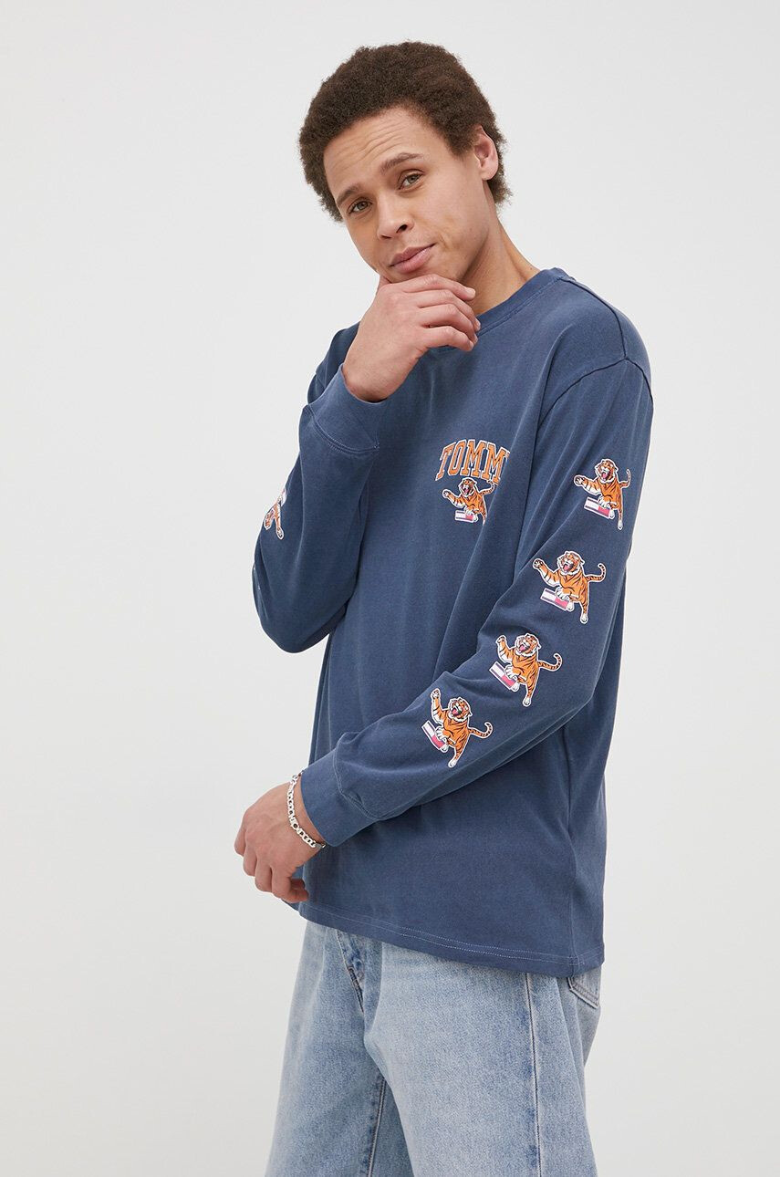 Tommy Jeans longsleeve din bumbac - Pled.ro