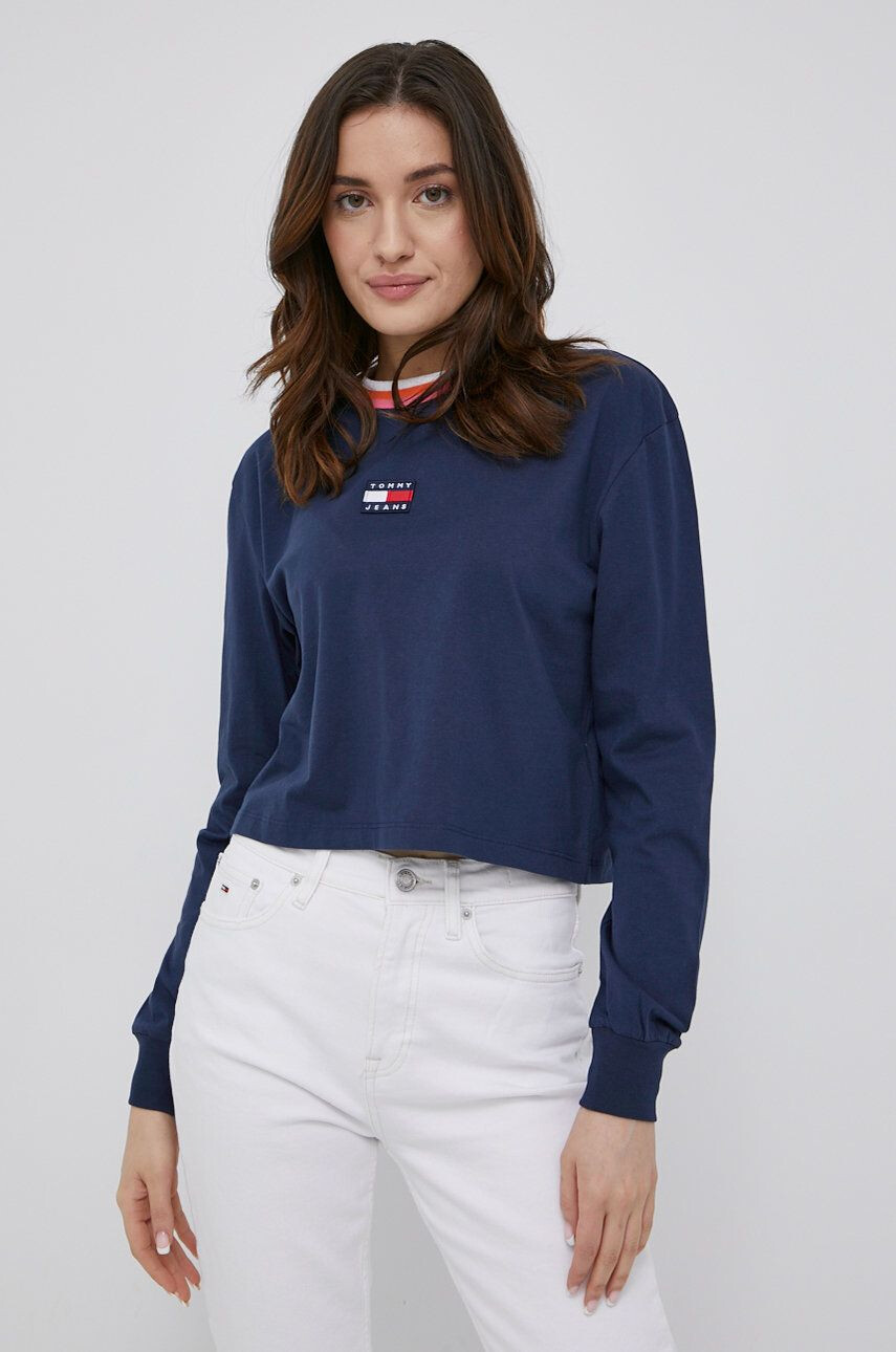 Tommy Jeans longsleeve din bumbac - Pled.ro