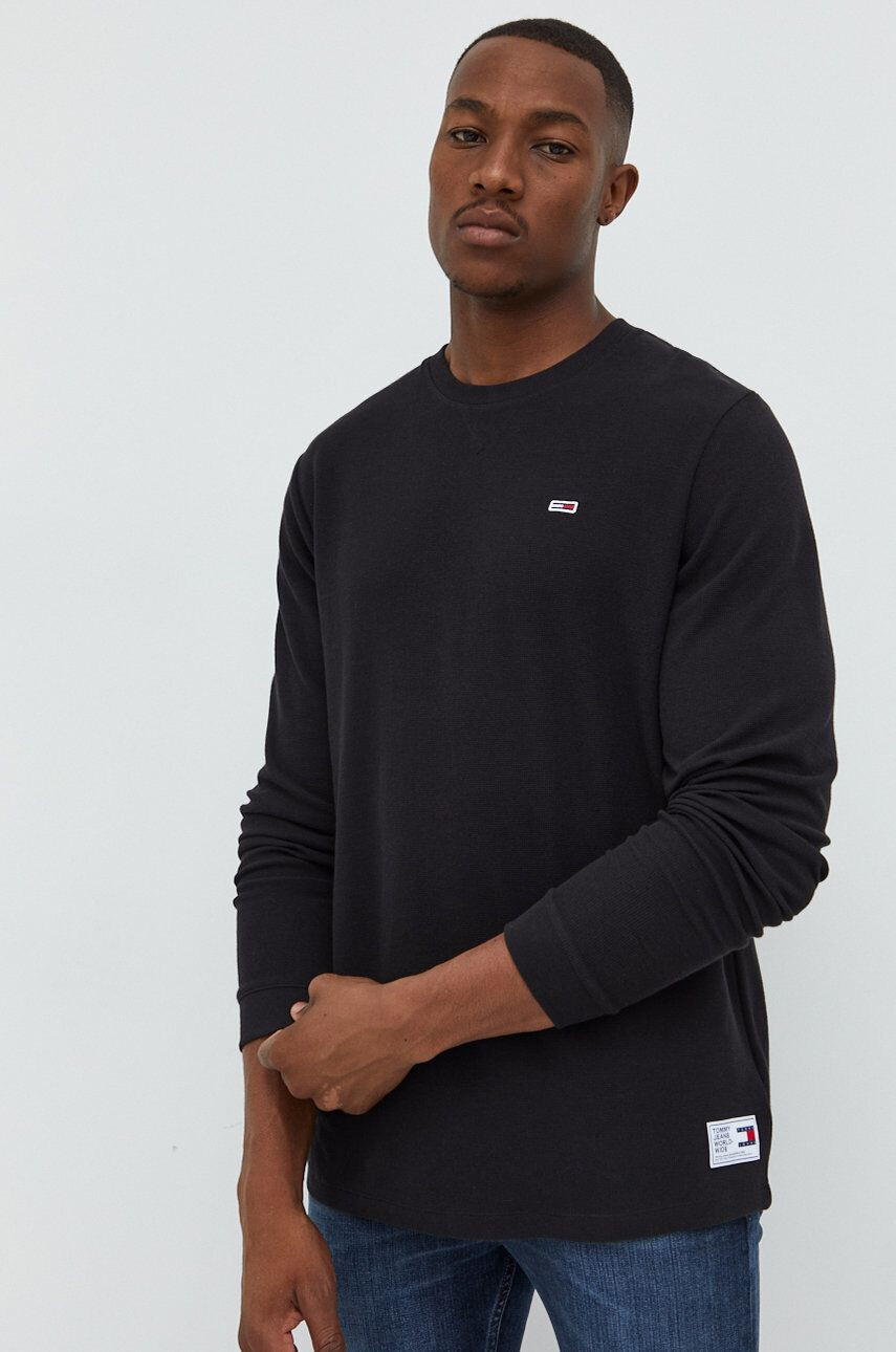 Tommy Jeans longsleeve din bumbac - Pled.ro