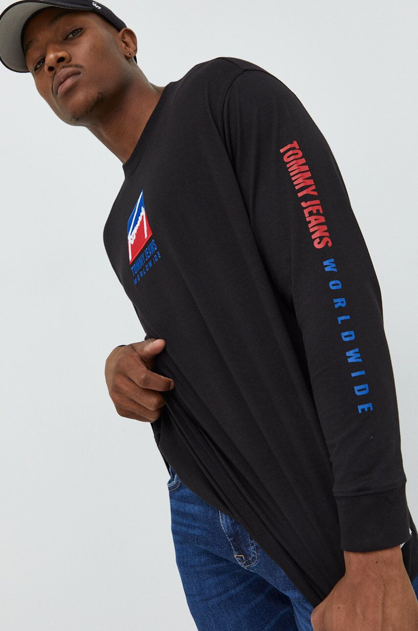 Tommy Jeans longsleeve din bumbac - Pled.ro