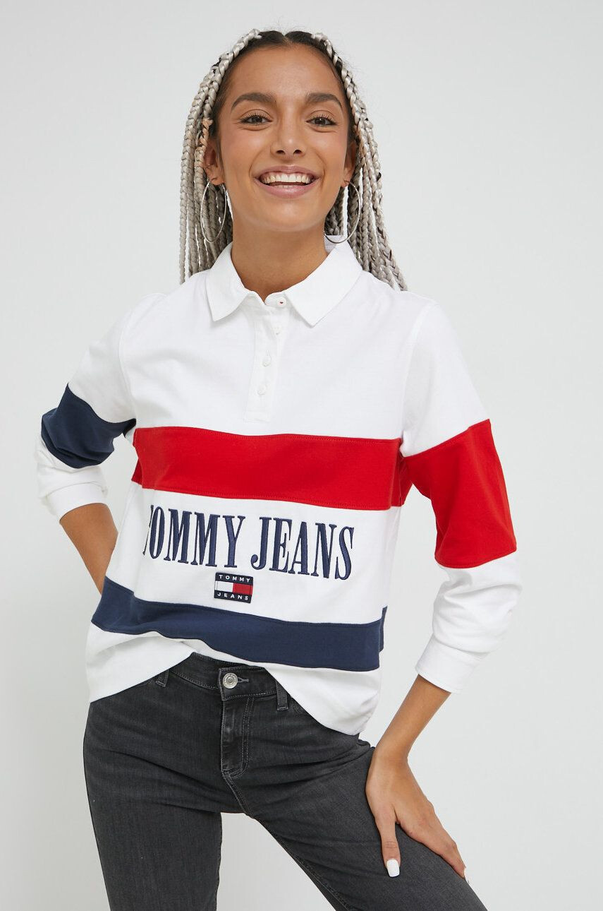 Tommy Jeans longsleeve din bumbac - Pled.ro