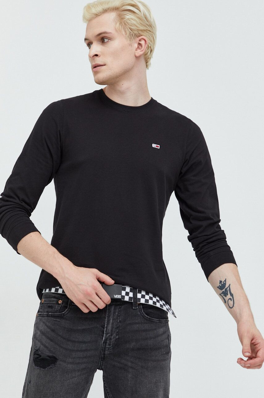 Tommy Jeans longsleeve din bumbac - Pled.ro