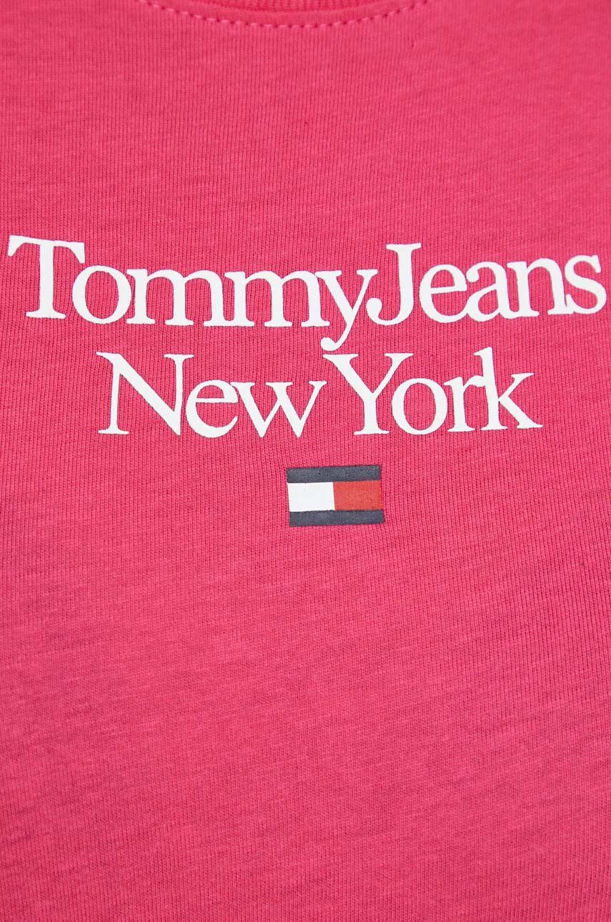 Tommy Jeans longsleeve din bumbac culoarea roz - Pled.ro