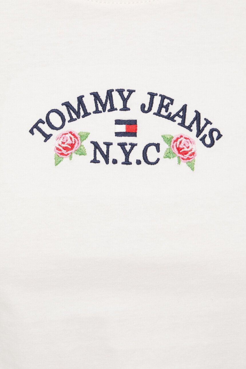 Tommy Jeans longsleeve din bumbac culoarea bej - Pled.ro