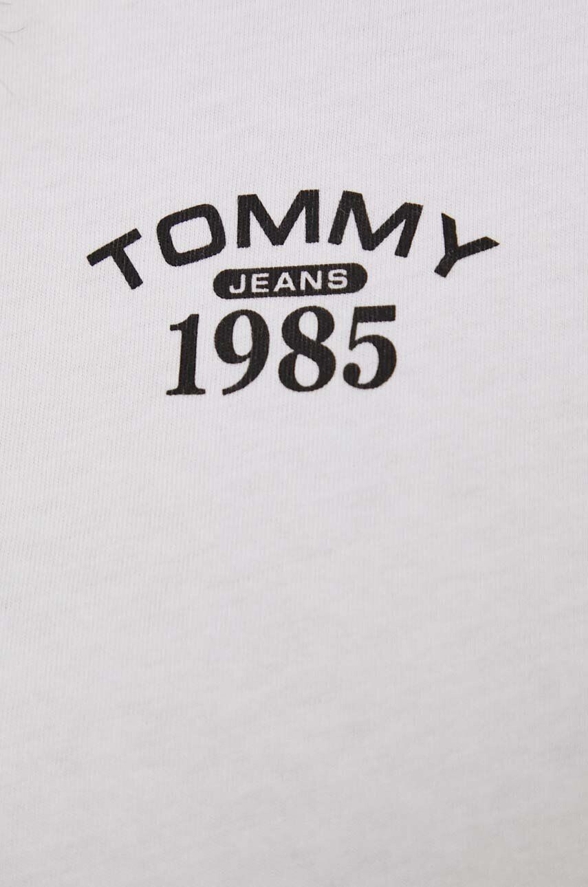 Tommy Jeans longsleeve din bumbac culoarea alb - Pled.ro