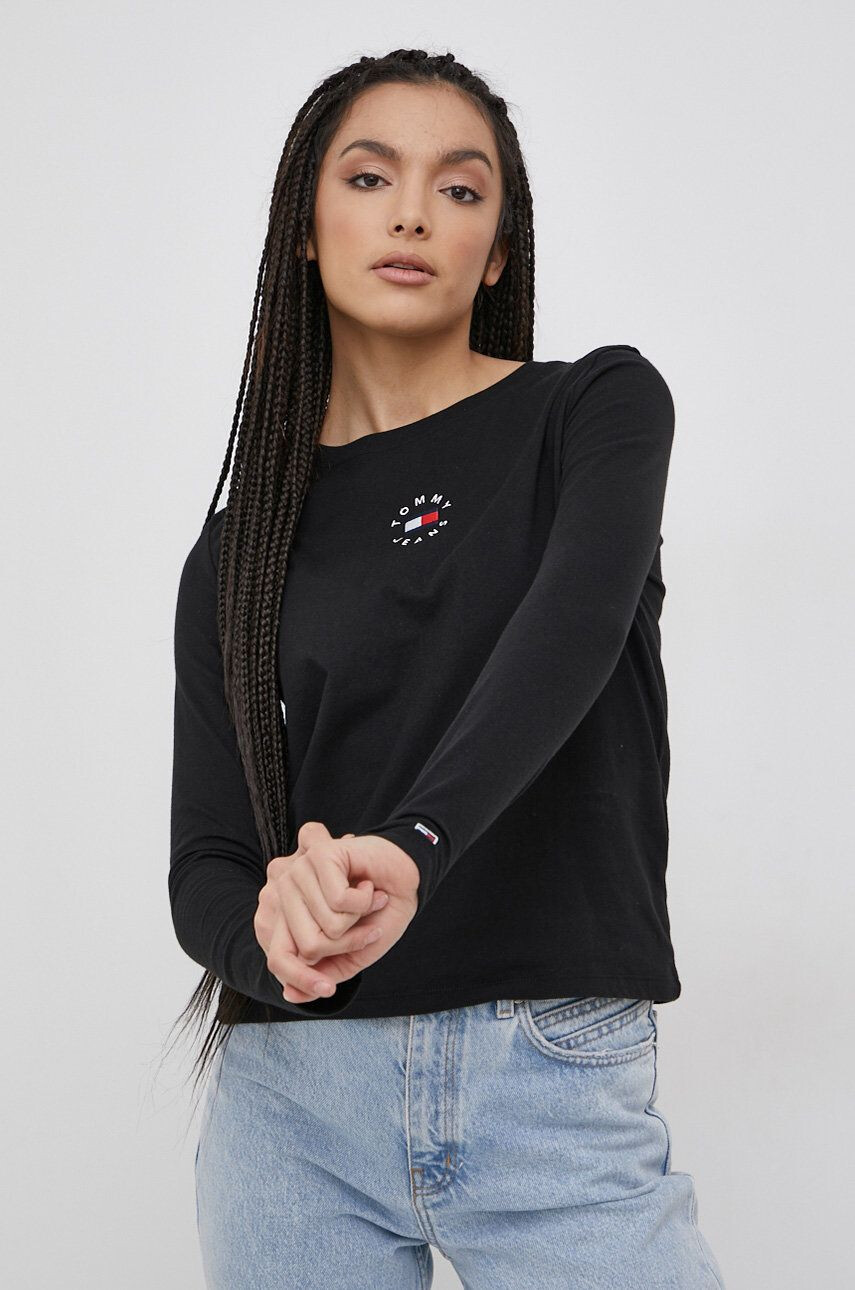 Tommy Jeans longsleeve din bumbac - Pled.ro