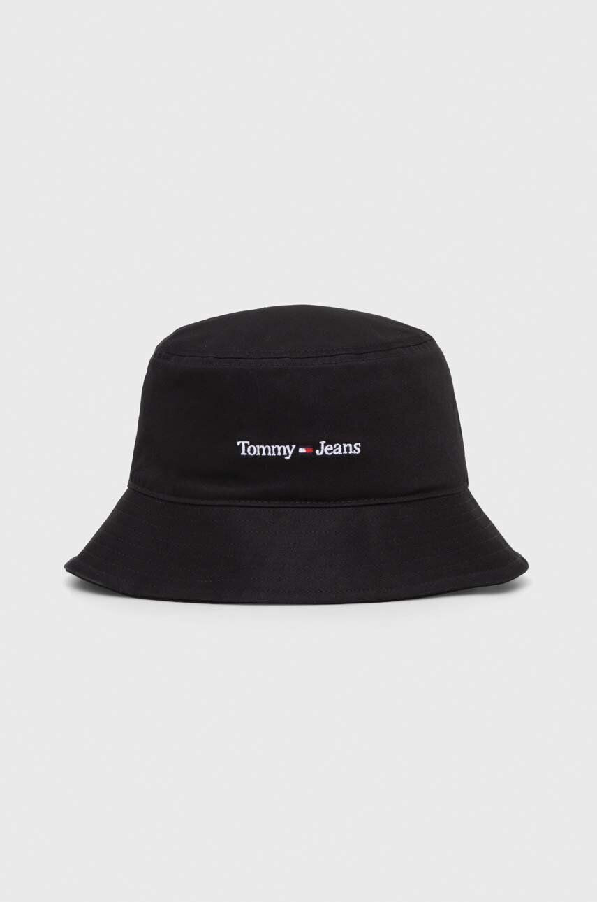 Tommy Jeans palarie culoarea negru bumbac - Pled.ro