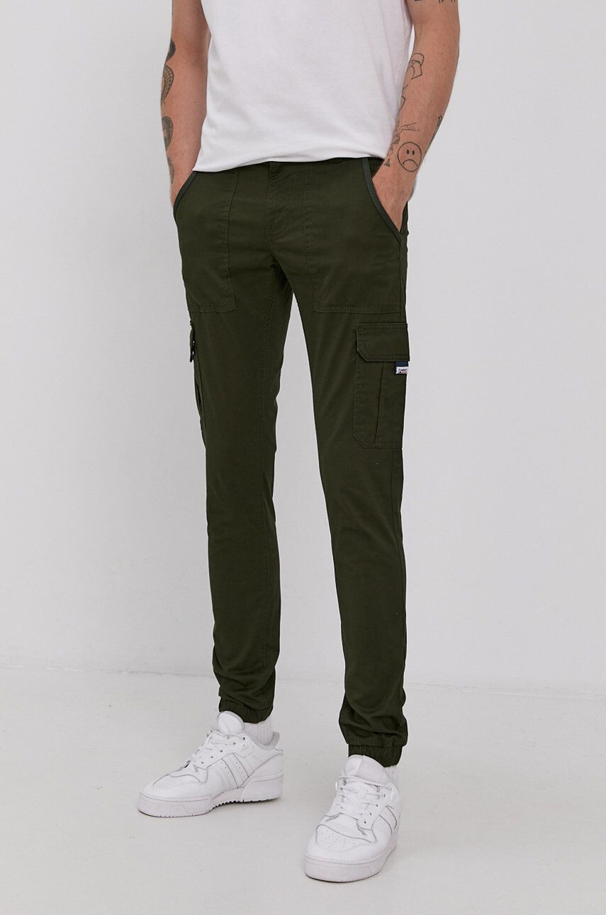 Tommy Jeans Pantaloni bărbați culoarea verde mulat - Pled.ro