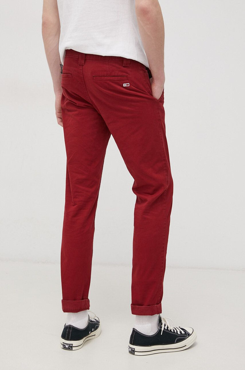 Tommy Jeans pantaloni femei culoarea albastru marin cu imprimeu - Pled.ro