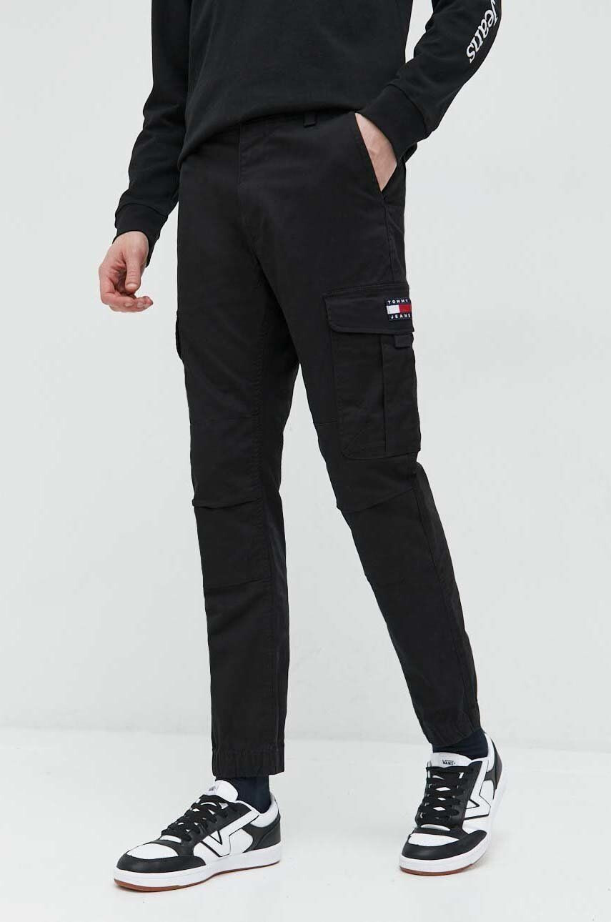 Tommy Jeans pantaloni femei culoarea negru lat high waist - Pled.ro