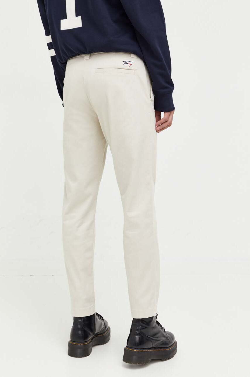 Tommy Jeans pantaloni barbati culoarea bej cu fason chinos - Pled.ro