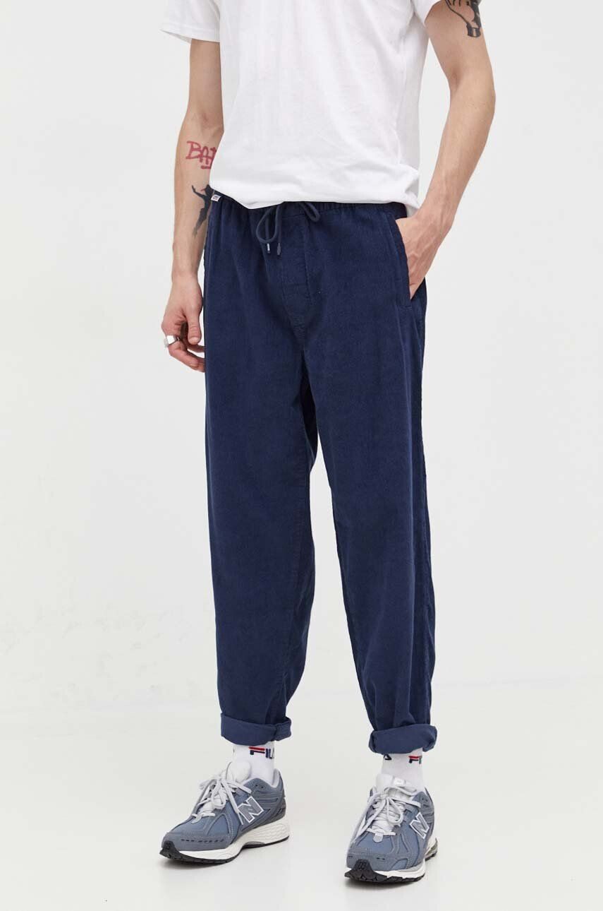 Tommy Jeans pantaloni de bumbac culoarea albastru marin drept - Pled.ro