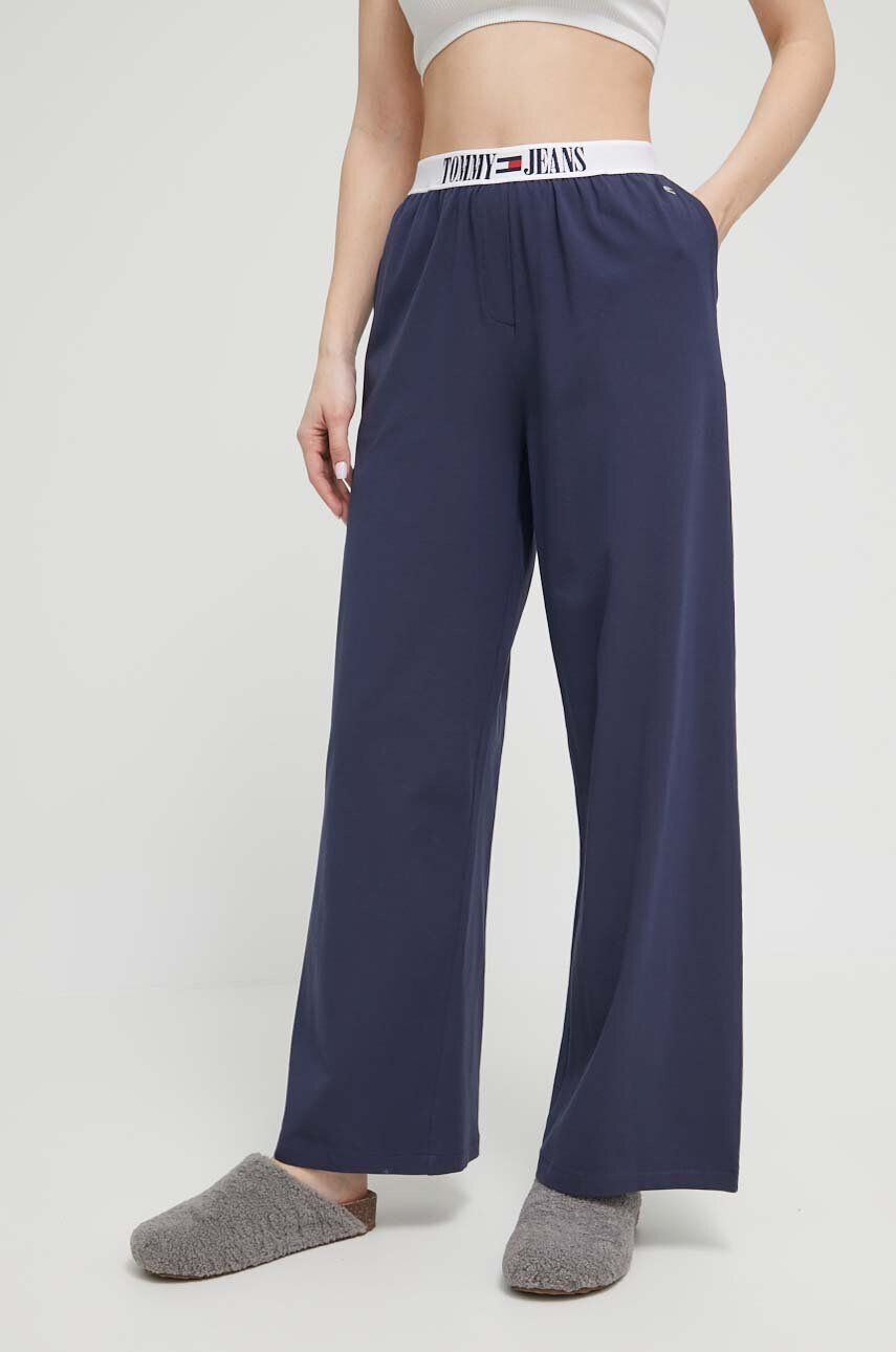 Tommy Jeans pantaloni de pijama femei culoarea albastru marin bumbac - Pled.ro