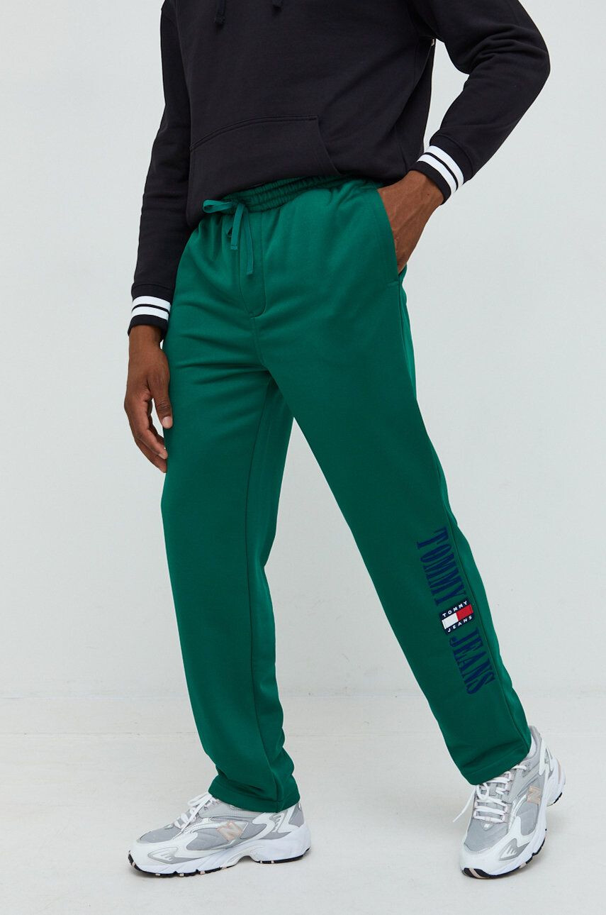 Tommy Jeans pantaloni de trening barbati culoarea verde drept - Pled.ro