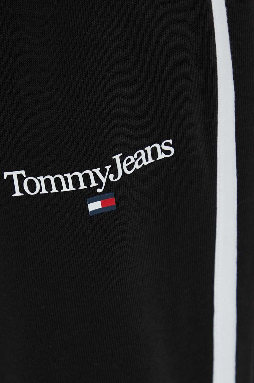 Tommy Jeans pantaloni de trening femei culoarea negru cu imprimeu - Pled.ro