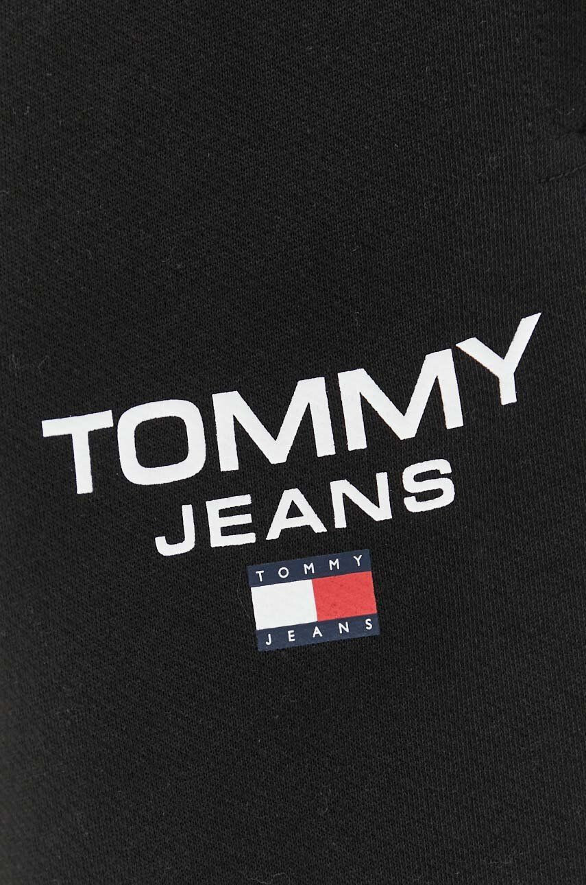 Tommy Jeans pantaloni de trening din bumbac barbati culoarea negru cu imprimeu - Pled.ro