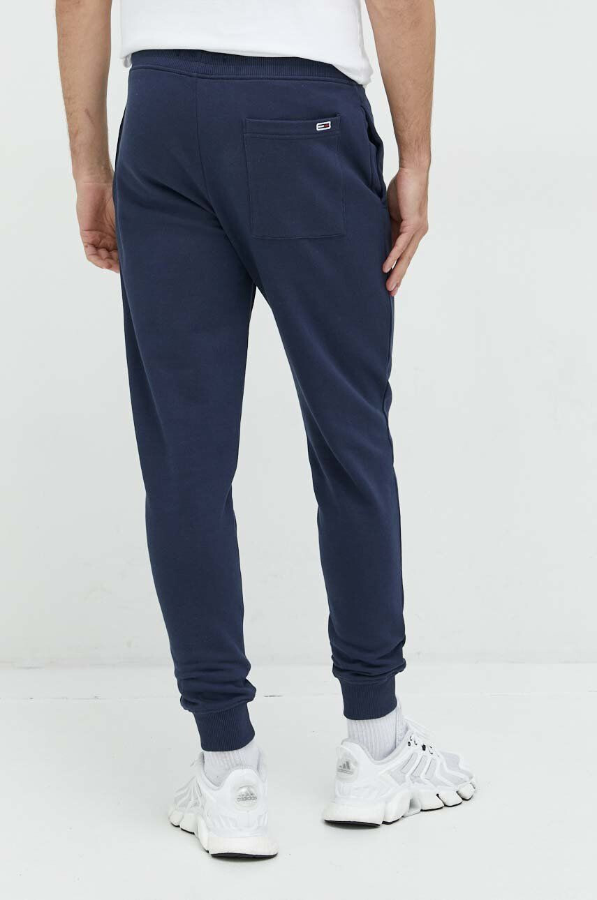 Tommy Jeans pantaloni de trening din bumbac barbati culoarea albastru marin cu imprimeu - Pled.ro