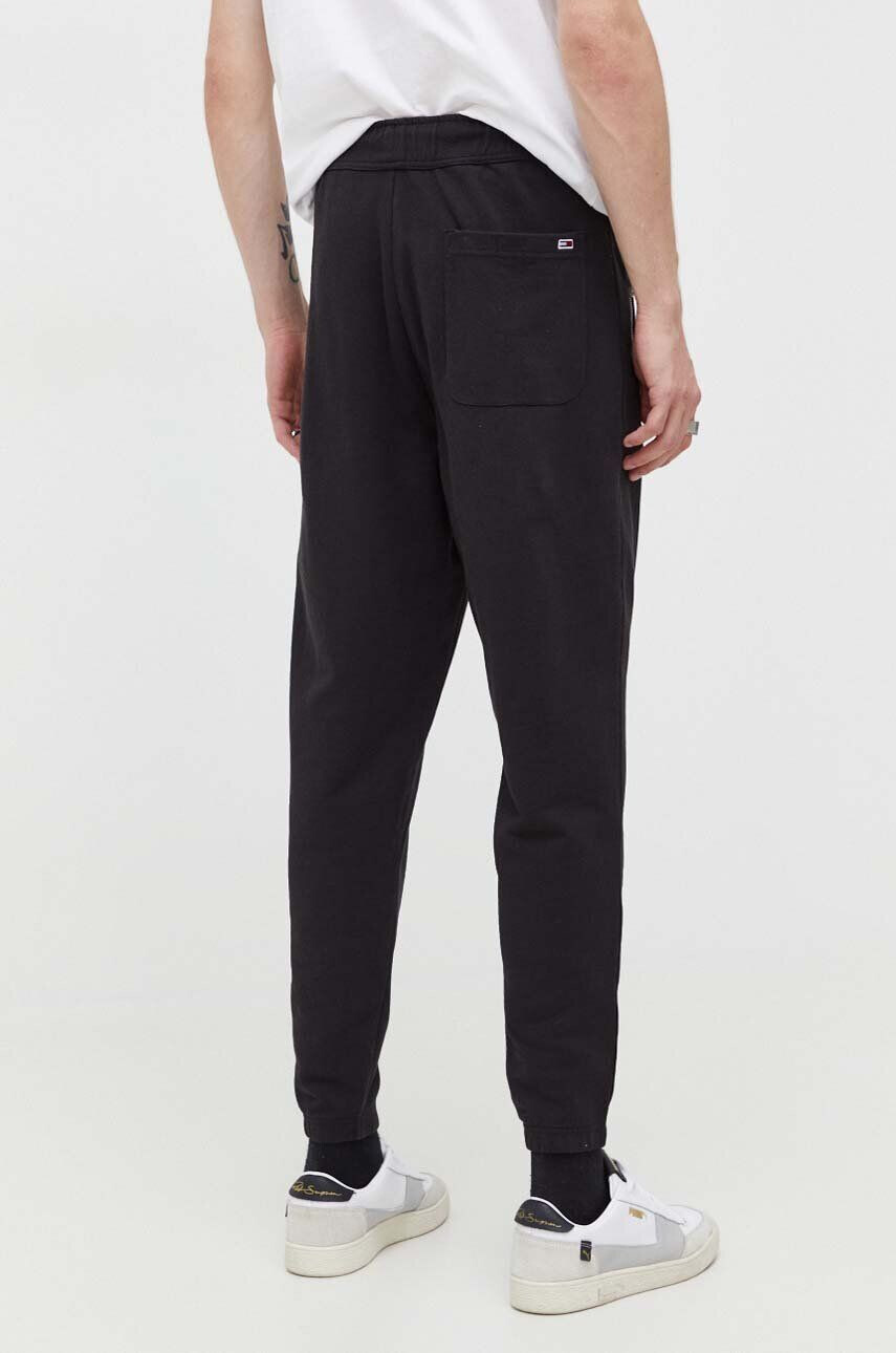 Tommy Jeans pantaloni de trening din bumbac culoarea negru cu imprimeu - Pled.ro