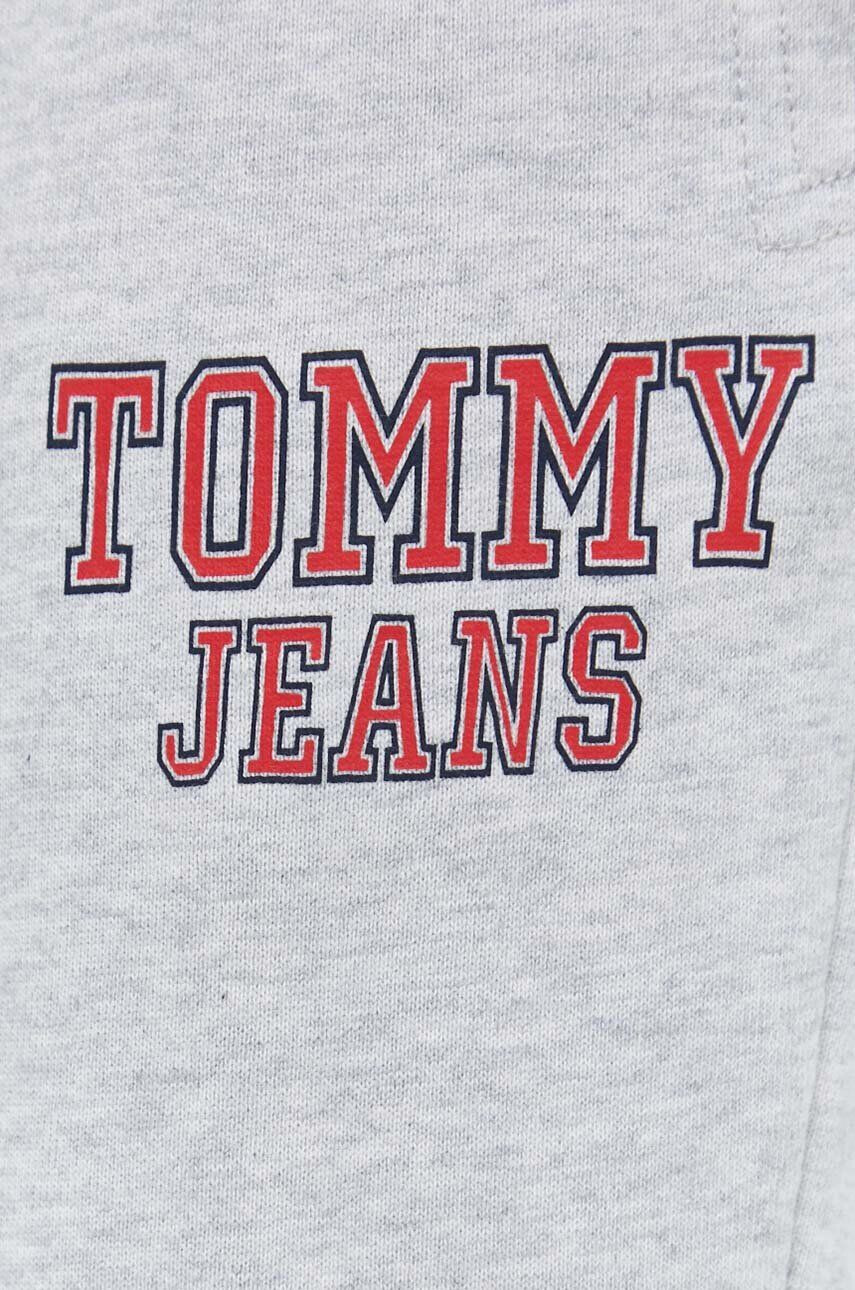 Tommy Jeans pantaloni de trening din bumbac culoarea gri cu imprimeu - Pled.ro